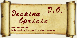Despina Opricić vizit kartica